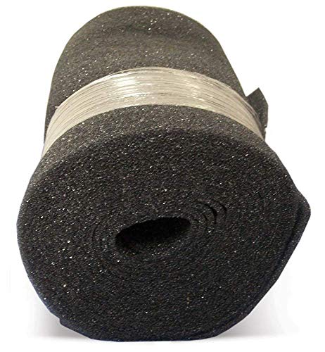 Air Filter Foam Roll Media, 30 x 25 x 1/4, Dark Gray