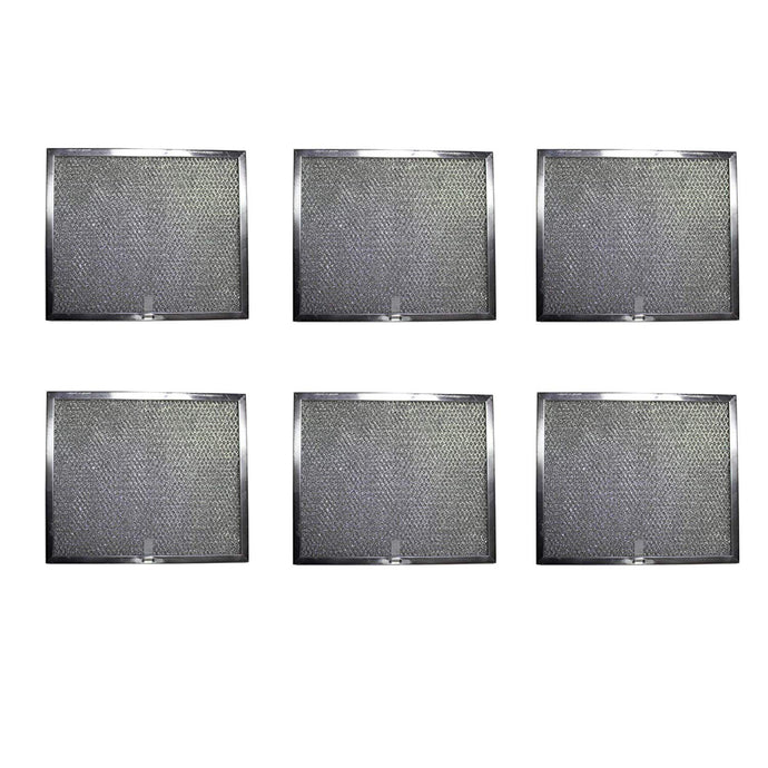 Aluminum Replacement Range Hood Filter 9-7/8 x 11-11/16 x 3/8 (6-Pack)