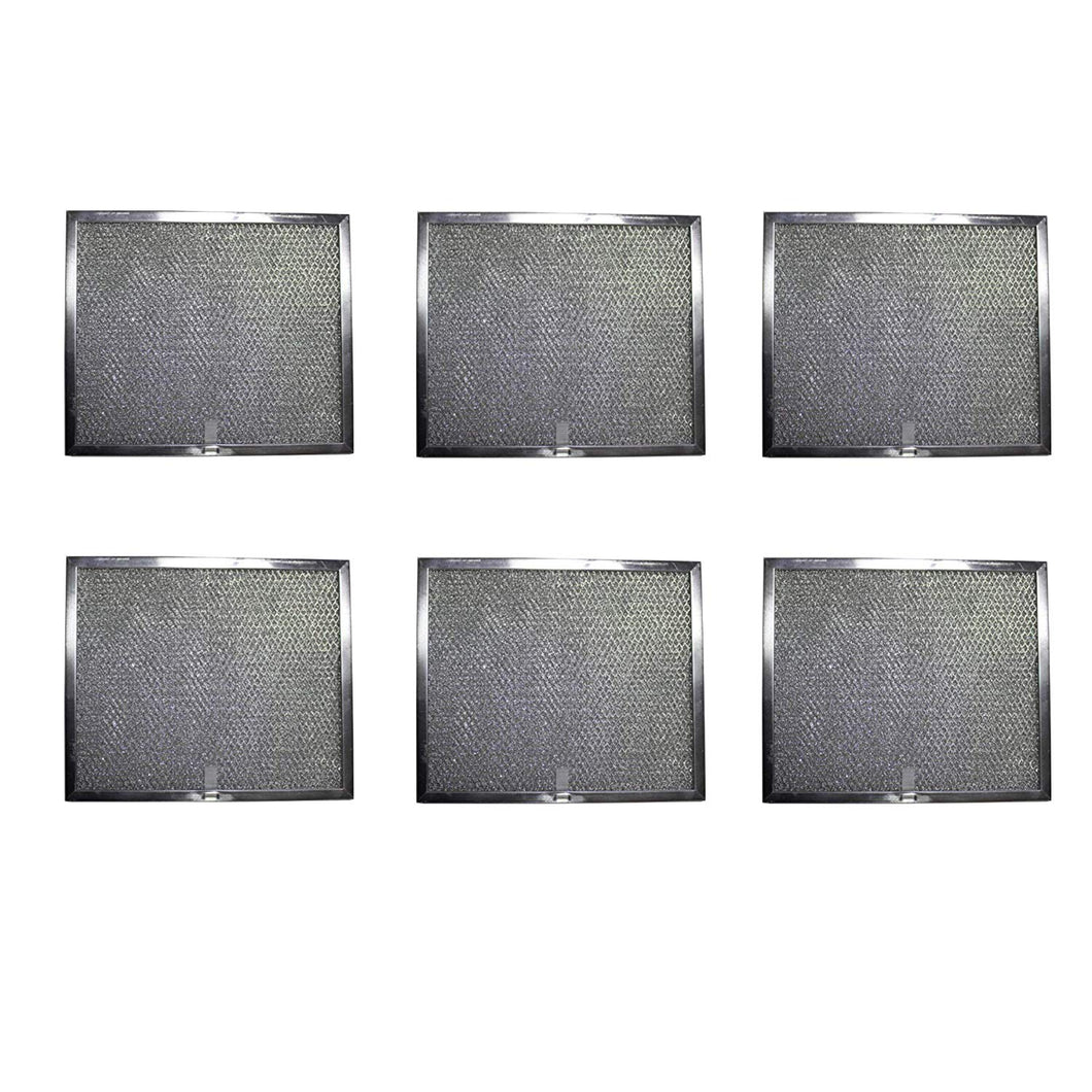 Aluminum Replacement Range Hood Filter 9-7/8 x 11-11/16 x 3/8 (6-Pack)