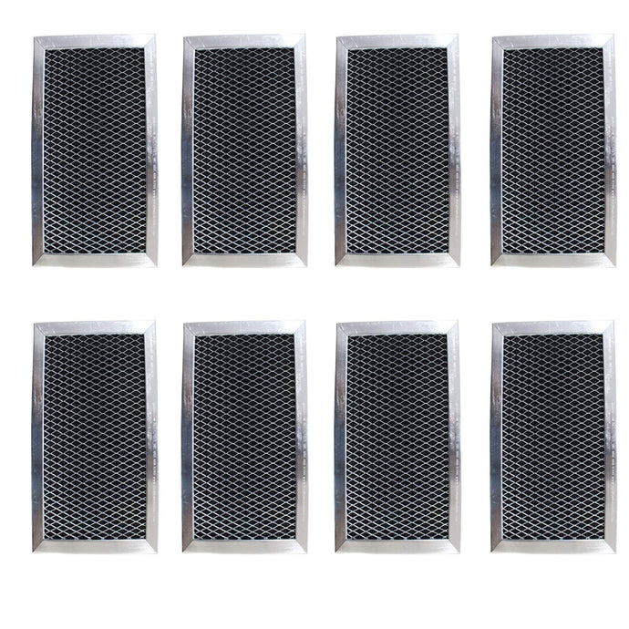 Replacement Carbon Filters compatible with GE: WB02X10733, JX81B - 6 3/8 x 8 11/16 x 3/8 (8-Pack)